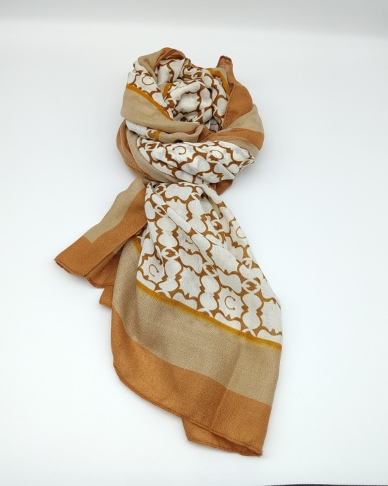 Brown cotton and linen autumn and winter outer wear shawl